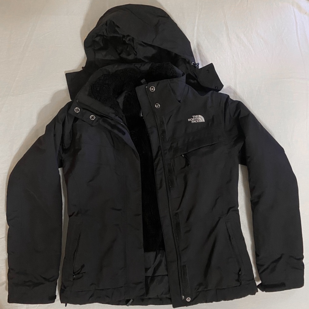 The North Face Women’s Black Hooded Ski Snow Jacket Insulated - S
